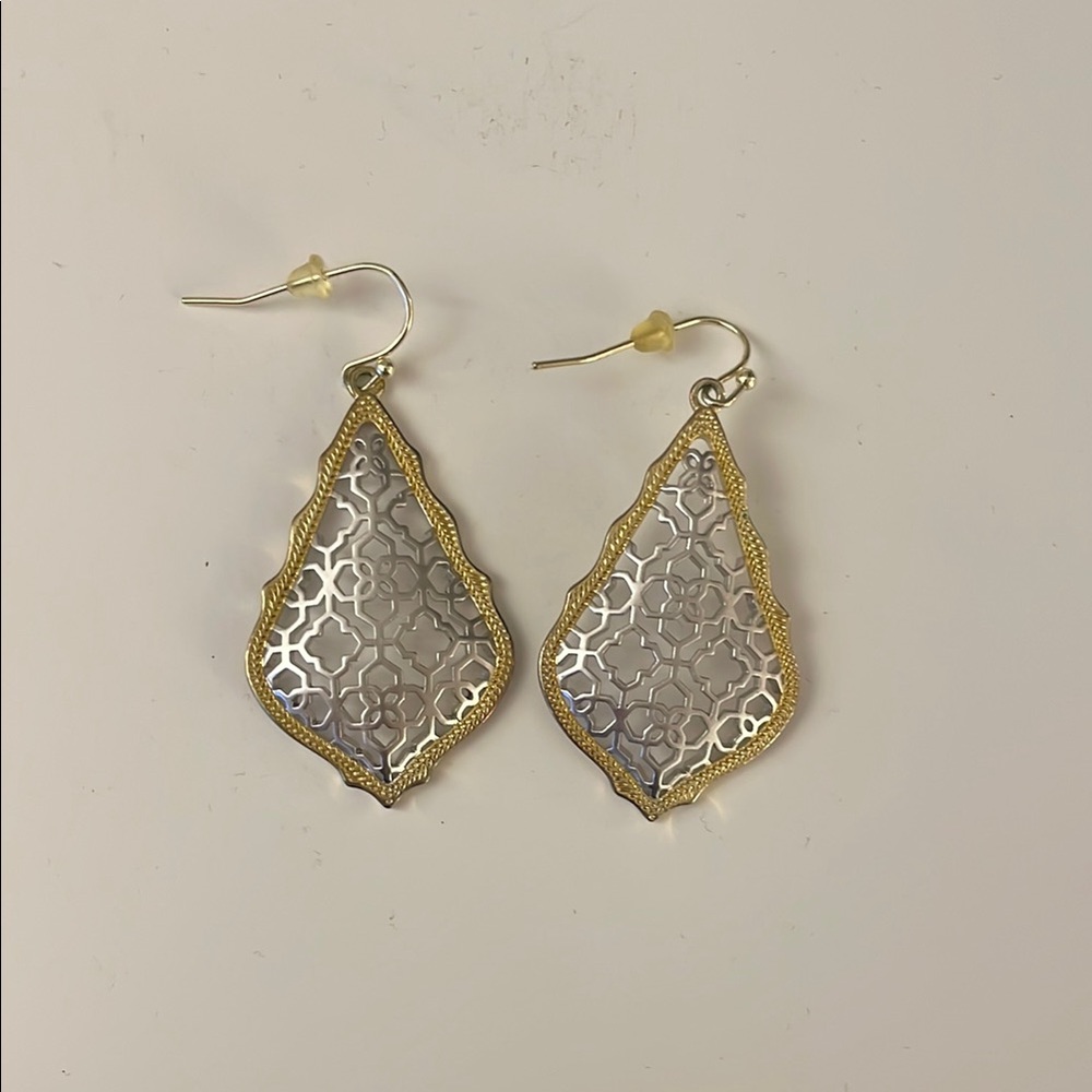 Kendra Scott Gold and Silver Filigree Earrings